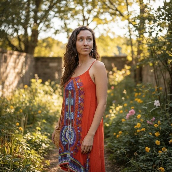 World Market S/M Boho Tribal Sleeveless Dress Rayon - Picture 2 of 14